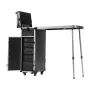 Professional Makeup Train Case Aluminum Cosmetic Case, Workbench With Supporting Legs, Rolling Makeup Case Extra Large Trolley M