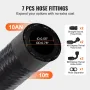 10AN Fuel Line Kit, 10 FT Fuel Hose Kit, 0.55" Nylon Stainless Steel Braided Fuel Line Oil/Gas/Diesel Hose End Fitting Kit, with