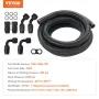 10AN Fuel Line Kit, 10 FT Fuel Hose Kit, 0.55" Nylon Stainless Steel Braided Fuel Line Oil/Gas/Diesel Hose End Fitting Kit, with