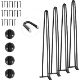 Hairpin Table Legs 0.7M, Set of 4 Desk Legs 408.2KG Load Capacity, Hairpin Desk Legs 3 Rods for Desk Chairs Bench Dining End