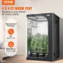 4x4 Grow Tent, 122 x 122 x 203 cm, High Reflective 2000D Mylar Hydroponic Growing Tent with Observation Window, Tool Bag and Flo