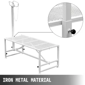 Livestock Stand 51x23 inches, Trimming Stand with Straight Head Piece, Goat Trimming Stand Metal Frame Sheep Shearing Stand Live