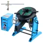 Rotary Welding Positioner 30KG, 0-90° Welding Positioning Turntable Table 1-12RPM 80W, with 12.4 Inch 3-Jaw Lathe Chuck & Weldin
