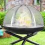 Firepit Spark Screen Lid, 30" Diameter, Outdoor Firepit Ring Cover Round Accessories, Fire Pit Metal Cover, Easy-Opening Stainle