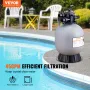Sand Filter, 19-inch, Up to 45 GPM Flow Rate, Above Inground Swimming Pool Sand Filter System with 7-Way Multi-Port Valve, Filte