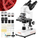 Binocular Compound Microscope 40X-2500X Two-Layer Mechanical Stage