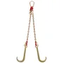 V Bridle Chain, 8 mm x 60 cm Bridle Tow Chain, Grade 80 V-Bridle Transport Chain, 4898 kg Break Strength with TJ Hooks and Crab 