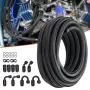 6AN Fuel Line Kit, 20 FT Fuel Hose Kit, 0.34" Nylon Stainless Steel Braided Fuel Line Oil/Gas/Diesel Hose End Fitting Kit, with 