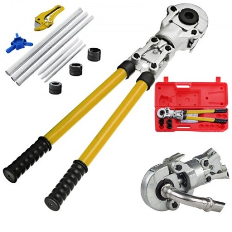 Pipe Crimping Pliers Hand Pressing Kit with 6 Pieces Tool PEX Presser ?16 - 32 mm for Composite Pipe Pex-Al-Pex Aluminum