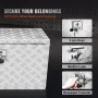 Underbody Truck Box, 760×355×405 mm Pickup Storage Box, Heavy Duty Aluminum Diamond Plate Tool Box with Lock and Keys, Waterproo