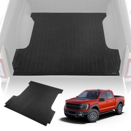 Lastbil sengemåtte, passer til 2015-2023 Ford F150 5,5 ft kort seng, 66,5 "x 64" gummibilgebed foring, 1/4 "tyk sengemåtte bil