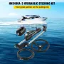 Hydraulic Boat Steering Kit, 300HP Hydraulic Steering Helm Pump, Aluminum Alloy Steering Cylinder, 13.5\" Steering Wheel with 10