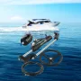 Hydraulic Boat Steering Kit, 300HP Hydraulic Steering Helm Pump, Aluminum Alloy Steering Cylinder, 13.5\" Steering Wheel with 10
