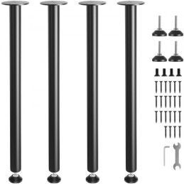 762MM Adjustable Desk Legs, Reinforced Steel Office Table Furniture legs Set of 4 for DIY, 544.3KG Load Capacity Heavy Duty