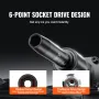 3/8" Drive Impact Socket Set, 90 Piece Socket Set SAE 1/4"-3/4" and Metric 6-19mm, 6 Point Cr-Mo Alloy Steel for Auto Repair, In