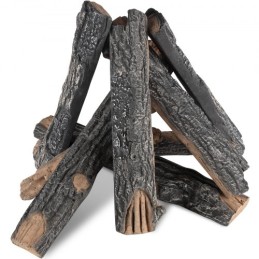 8 Pcs Oak Logs, Gas Fireplace Ceramic Logs for Fire place, Heat-Resistant Wood Log Gas Realistic Logs, Stackable Wood Branches