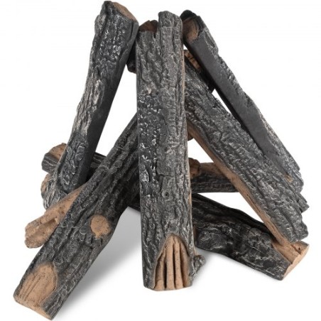 8 Pcs Oak Logs, Gas Fireplace Ceramic Logs for Fire place, Heat-Resistant Wood Log Gas Realistic Logs, Stackable Wood Branches