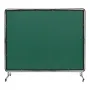 Welding Screen with Frame, 1.83 x 2.44 m Welding Curtain Screen, Flame-Resistant Vinyl Welding Protection Screen on 4 Swivel Whe