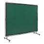 Welding Screen with Frame, 1.83 x 2.44 m Welding Curtain Screen, Flame-Resistant Vinyl Welding Protection Screen on 4 Swivel Whe