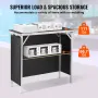 Portable Tradeshow Podium Table, 97,5 × 38,5 × 87 cm, Display Exhibition Counter Stand Booth Fair with Wall, Foldable Promotion 