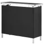Portable Tradeshow Podium Table, 97,5 × 38,5 × 87 cm, Display Exhibition Counter Stand Booth Fair with Wall, Foldable Promotion 