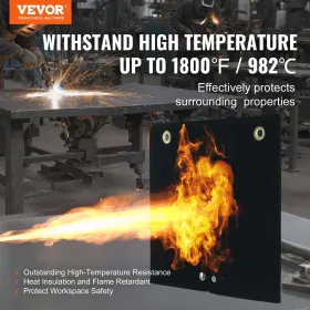 Svejsningstæppe, 12 "X 12" Carbon Fiber Heat Shield Svejsemåtte, op til 1800 ° F varmebestandig, flammebeskytter Pad VVS HOLE