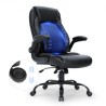 Executive Office Chair med avanceret justerbar lumbale support, høj ryg pu læderkontorstol ergonomisk til rygsmerter,