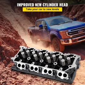 Cylinder Head Assembled, Engine Cylinder Head Assembly Replacement 6.4L, Cast Iron Cylinder Head Fit for 08-10 Ford F250 F350