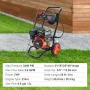 Gas Pressure Washer, 3400 PSI 2.6 GPM, Gas Powered Pressure Washer with Aluminum Pump, Spray Gun and Extension Wand, 5 Quick Con