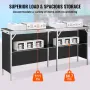 Portable Tradeshow Podium Table, 1980 x 385 x 880 mm, Display Exhibition Counter Stand Booth Fair with Wall, Foldable Promotion 