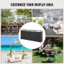 Portable Tradeshow Podium Table, 1980 x 385 x 880 mm, Display Exhibition Counter Stand Booth Fair with Wall, Foldable Promotion 
