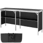 Portable Tradeshow Podium Table, 1980 x 385 x 880 mm, Display Exhibition Counter Stand Booth Fair with Wall, Foldable Promotion 