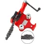 Screw Bench Chain Vise 1/8 to 5-Inch Pipe Capacity, Heavy Duty Bench Chain Pipe Vise with Crank Handle, Neoprene-Coated Jaw, Cas