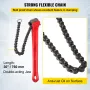 Chain Wrench Pipe 36inch,Heavy Duty Oil Filter Chain Wrench Capacity 4-1/2 to 7-1/2inch ,Chain Wrench 30inch (760 mm) Chain Leng