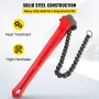Chain Wrench Pipe 36inch,Heavy Duty Oil Filter Chain Wrench Capacity 4-1/2 to 7-1/2inch ,Chain Wrench 30inch (760 mm) Chain Leng