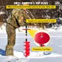 Ice Drill Auger, 8\'\' Diameter Nylon Ice Auger, 41\'\' Length Ice Auger Bit, Auger Drill with 14\'\' Adjustable Extension Rod, 