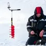 Ice Drill Auger, 8\'\' Diameter Nylon Ice Auger, 41\'\' Length Ice Auger Bit, Auger Drill with 14\'\' Adjustable Extension Rod, 