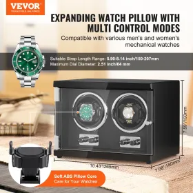 Se Winder Dual Watch Winder til automatisk ur med 2 Mabuchi