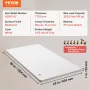 Tabel top, 60 "x 25" x 1 ", 220,5 lbs belastningskapacitet