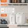 Ingrediensopbevaringsbakke, 2 x 15L Dispenser Bin med 2