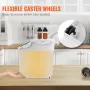 Ingredient Storage Bin, 2 x 15L Dispenser Bin with 2 Measuring Cups, Attachable Casters and Airtight Lid, 2 Pcs/Set Dog Pet Food