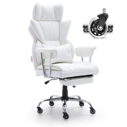 Reclining Office Chair with Footrest, Heavy Duty PU Leather Wide Office Chair, Big and Tall Executive Office Chairs with Lumbar