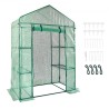 Walk-in Green House, 4.6 x 2.4 x  6.7 ft  Greenhouse with Shelves, Set Up in Minutes, High Strength PE Cover with Doors &