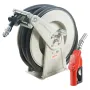 Fuel Hose Reel, 25.4 mm x 10.06 m, Extra Long Retractable Diesel Hose Reel, Heavy-Duty Carbon Steel Construction with Automatic 