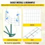 Tomato Cages, 14.6\" x 14.6\"" x 39.4\"", 3 Packs Tomato Cages for Garden, Square Plant Support Cages Heavy Duty, Green PVC-Coat