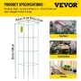 Tomato Cages, 14.6\" x 14.6\"" x 39.4\"", 3 Packs Tomato Cages for Garden, Square Plant Support Cages Heavy Duty, Green PVC-Coat