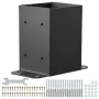 101.6x101.6mm Post Base 4 Pcs, Inner Size 91x91 Post Base Brackets, Heavy Duty Powder-Coated Post Anchor Matte Black Wood Post B