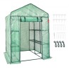 Walk-in Green House, 4.6 x 4.6 x  6.6 ft  Greenhouse with Shelves, Set Up in Minutes, High Strength PE Cover with Doors &