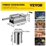Manual Sausage Stuffer, 3 L / 7 LBS Horizontal Sausage Machine, Dual-Speed Meat Stuffer, Made of Food-Grade 304 Stainless Steel,