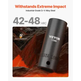 Impact Socket Set, 1/2" 26 Piece Impact Sockets, Deep Socket, 6-Point Sockets, 1/2 Inches Drive Socket Set Impact Metric 10mm -